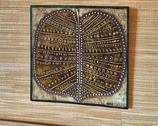 Lisa Larson Wandfliese &bdquo;Blad Leaf&ldquo; Gustavsberg UNIK 1960er Mid-Century