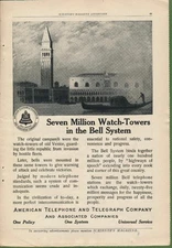 Magazine Ad - 1913 - AT&T / Bell System - 7 Million Watchtowers