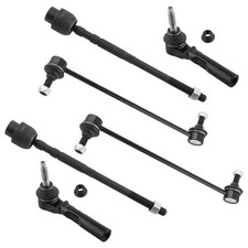 6pcs Front Suspension Kit Outer Inner Tie Rod End Sway Bar End Link for 2004-...