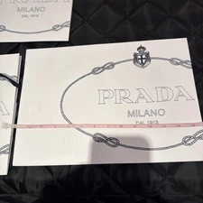 Authentic Prada White Empty Shopping Gift Paper Bag 14” x 10” x 5.5” Brand New