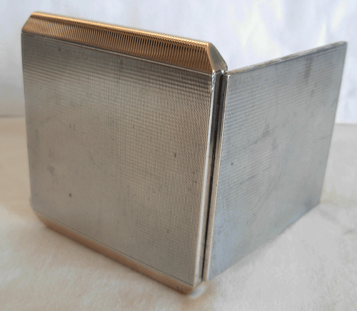 ART DECO 935 AUSTRIAN GILT SILVER COMPACT -- 98 grams - Picture 8 of 12