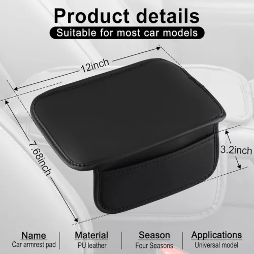 Leather Seat Armrest Cushion Protector Storage Pad For Car Interior Accessories - Bild 5 von 11