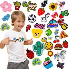    60 Pcs. Kids Iron On Patches Bulk Set  Sew On  Iron On Patches Clothes ...