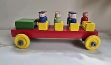 ESCOR Vintage 50s 60s Pull A Long Toy Wooden With People SALE