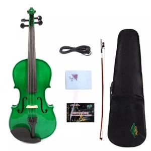 4 string Acoustic Electric Violon 4/4 kit violon Épice d'érable Violon Cas vert