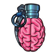 Grenade Brain Sticker 3 Inch Street Art Urban Edgy Hip-hop Grunge Skate
