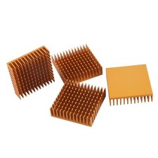 4pcs 40x40x11mm Aluminium Heat Sink Cooler Radiator Fin Heatsink Gold Tone