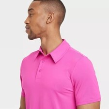 All In Motion Men's Pink Jersey Polo Shirt Size 2XL NWT