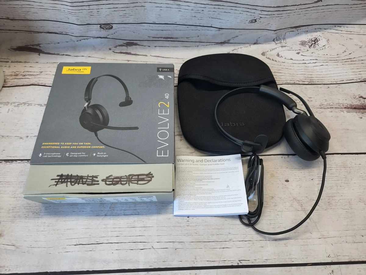 Jabra Evolve2 40 UC USB-A Wired Stereo Headphones Telework Headset | eBay