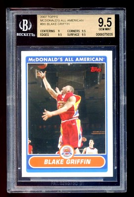 Blake Griffin RC 2007 Topps McDonald's All-American RC GEM BGS 9.5!Cippers F RC2