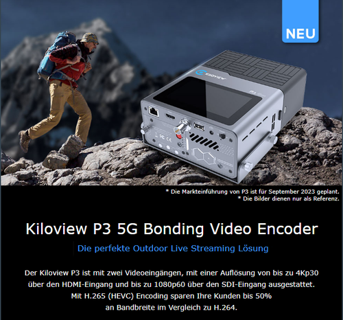 Kiloview P3 (5G Bonding Video Encoder) Encodeur premium pour streaming en direct en plein air - Photo 1/12