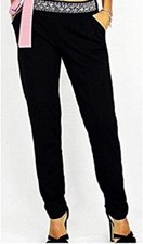 pantaloni strass donna con elastico in vita e tasche laterali taglia S