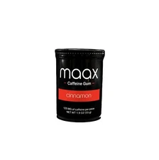 Maax Caffeine Energy Gum | 125mg of caffeine per piece | Cinnamon | 25 pieces pe