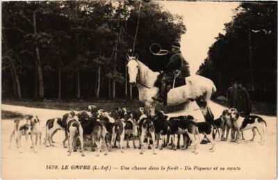 PC LE ENGRAVE UNE CHASSE DANS LA FOREST UN PIQUEUR HUNTING SPORT (a35015)