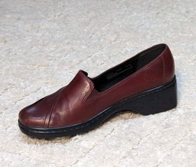 Clarks Brown Leather 70426 Slip On Shoes Loafers Comfort