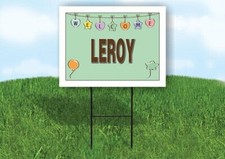 LEROY WELCOME BABY GREEN 18 in x 24 in Yard Sign Road Sign with Stand