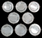 THEODORE B STARR c.1870's (8) STERLING SILVER 10" PLATES