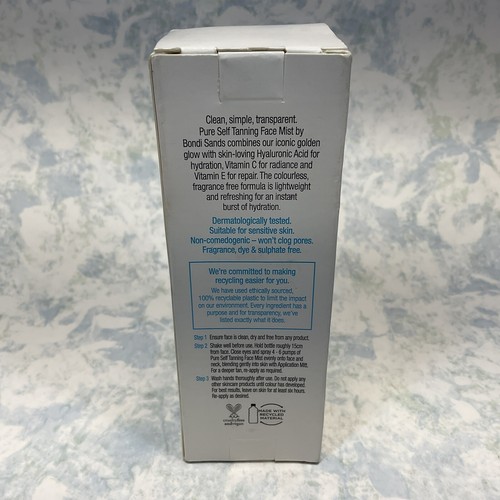 Bondi Sands Pure Self Tanning Face Mist 2.36oz ( Lot of 3 ) New - Picture 4 of 7