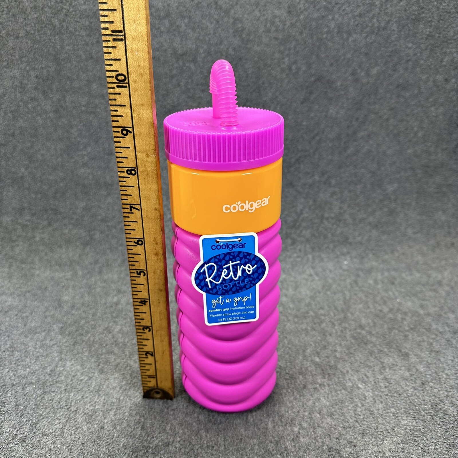 Coolgear Drinking Retro Bottle Soft Comfort Grip Hydration 24 Oz - Brand New