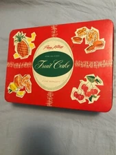 Vintage 1960s Peggy Kellogg  Pre-Sliced Fruit Cake Tin Use Fair Condition