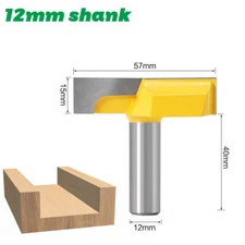 1/2" 12mm Shank Bottom Cleaning Router Bit Mortising Milling Woodworking Tool