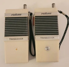 Realtone 5143 Walkie Talkie Set Of 2 - Static Vintage Retro Prop - Parts READ