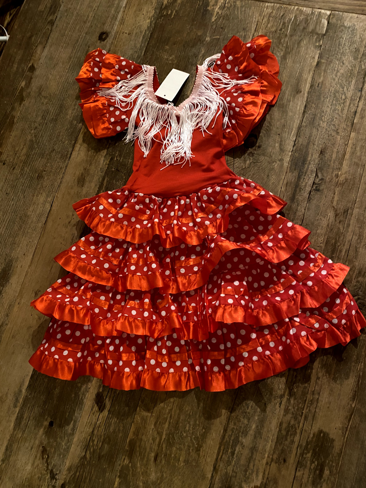 Vestido de Flamenca Rojo Niñas Niños *NUEVO* Talla 4