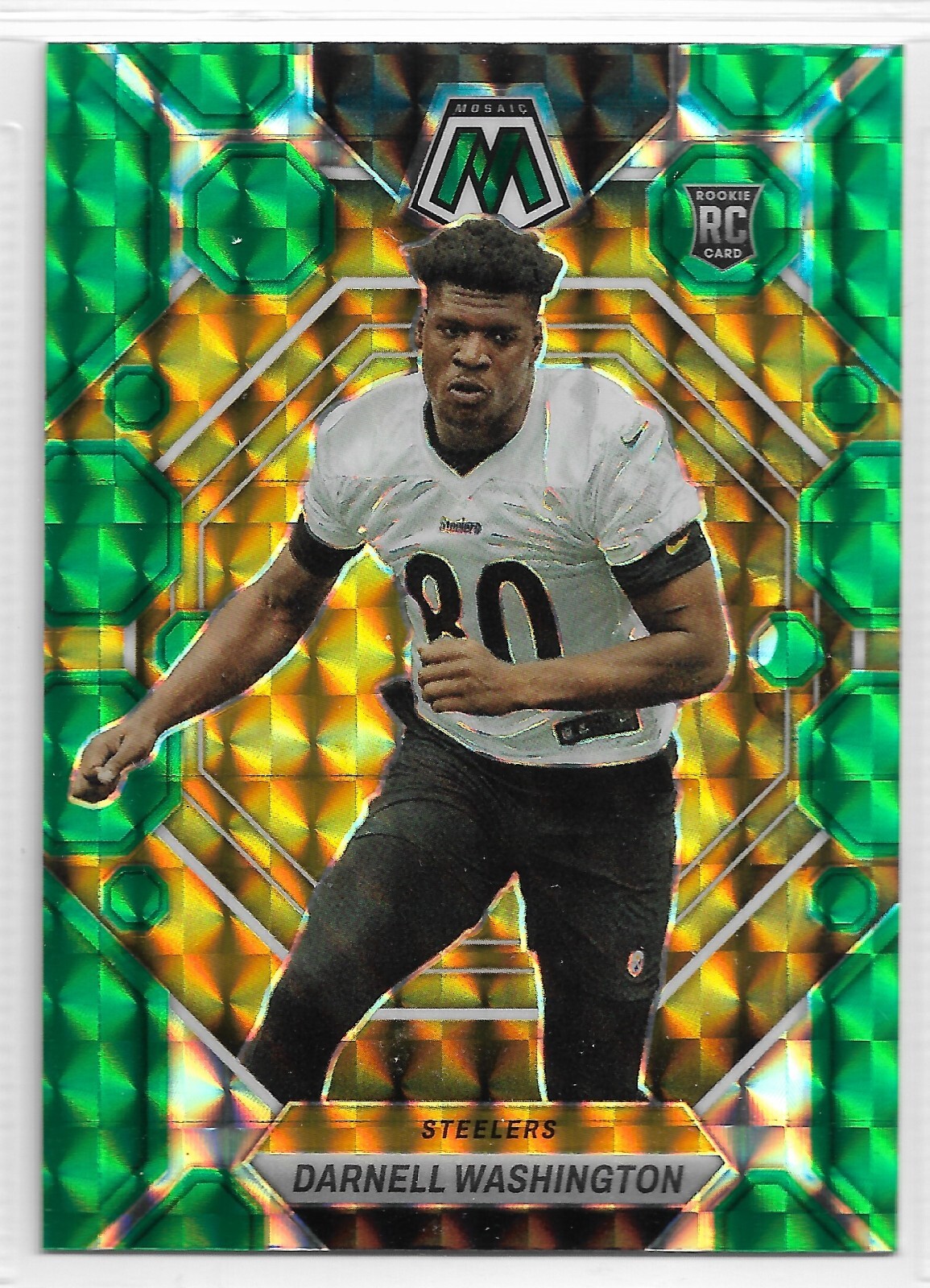 2023 Panini Mosaic Darnell Washington Green Parallel RC Card # 306