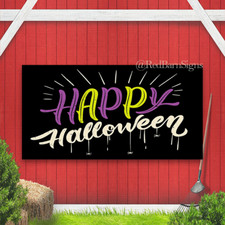 Happy halloween black background banner