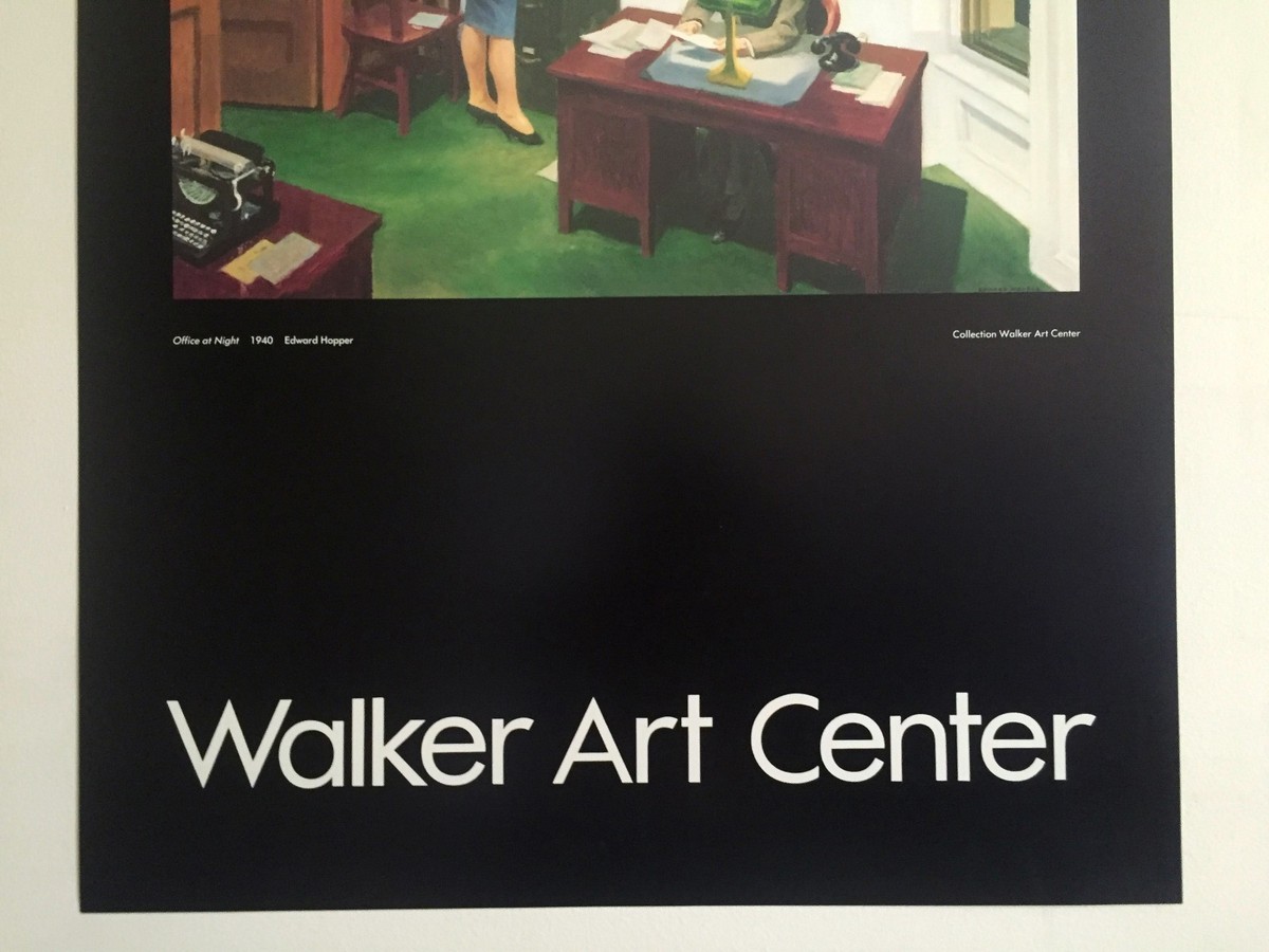 エドワード・ホッパー 美品　アートポスター(office at night) Edward Hopper Office at Night 1940 Walker Art Center Quality