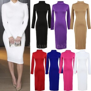 polo neck midi dress