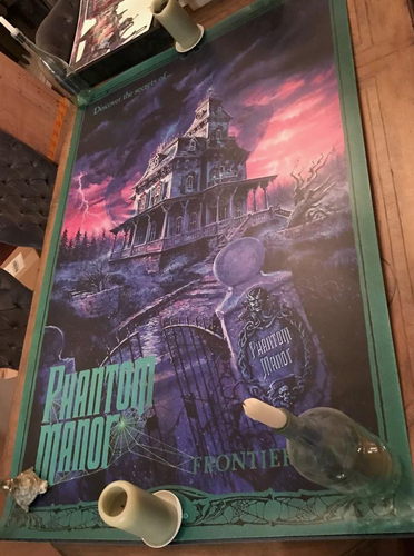 RARE 54" tall Park Size Phantom Manor Haunted Mansion Paris Disneyland poster - Picture 1 of 3