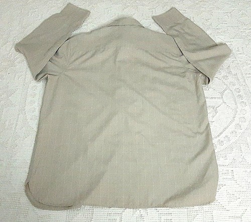 Axist XL/XG Mens Dress Shirt Beige Check Rounded Hem Point Collar - Imagen 5 de 9