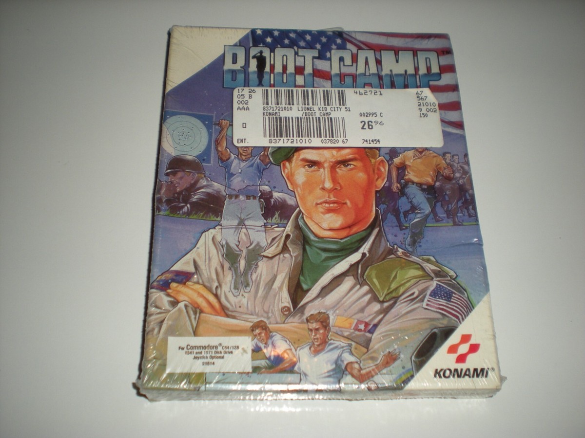 Boot Camp Commodore 64 game by Konami. New old stock. Sealed. Rare