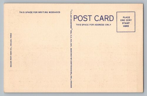 Tarjeta postal Dallas Texas Skyline Oak Cliff Corinth Street Viaduct Curt Teich 1932 - Imagen 2 de 2