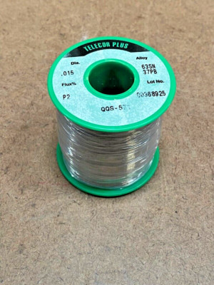 Alpha Sn63/Pb37 Telecore+ No-Clean .015'' Diameter Solder Wire (NOS) 1 lbs.