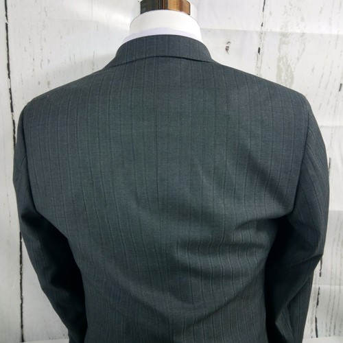 Ferrecci Uomo Super 150's Italian 36R Slim Gray Stripe 2pc Suit 30x28.5 FF - Picture 5 of 12