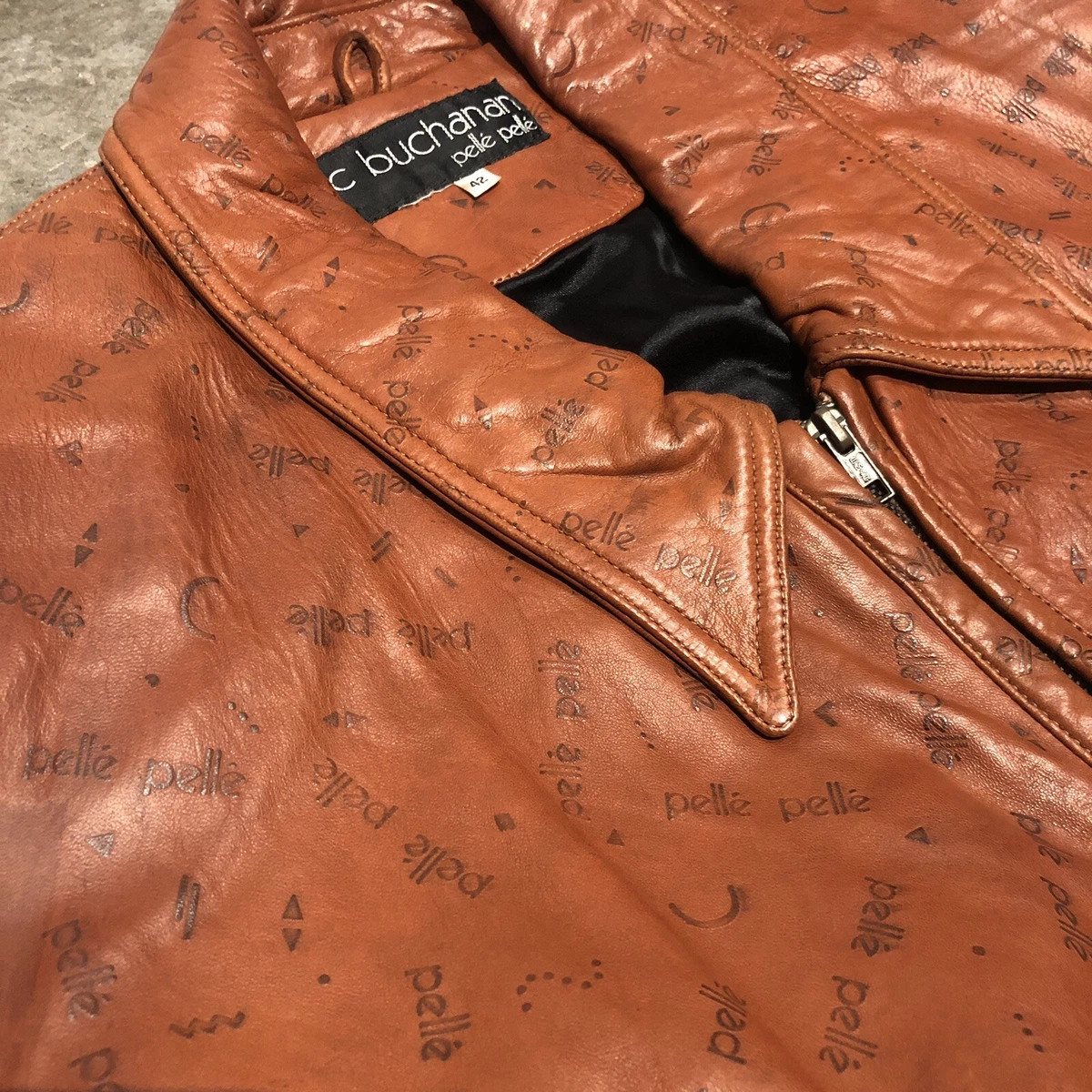 MARC BUCHANAN PELLE PELLE Brown Leather Jacket Size 42 Vintage 90s