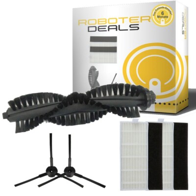 Zubehör-Set (grau) für Ecovacs Deebot DM82 (2x Filter, 2x Seitenbürsten, 1x Haup