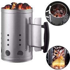 LARGE BBQ STARTER QUICK CHARCOAL START BURNER LIGHTER COAL FUEL OUTDOOR CHIMNEY