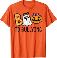 Boo Anti Bullying Funny Halloween Orange Unity Day Unisex T-Shirt