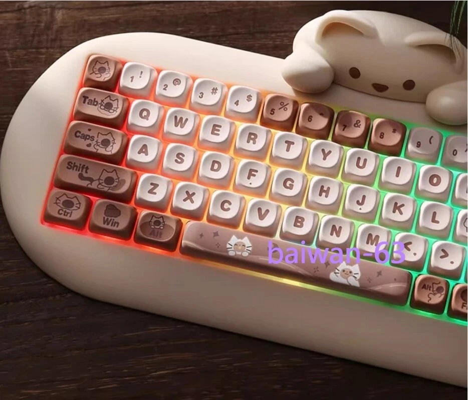 Cat Silicone Mechanical Cute RGB Three-mode Customized Bluetooth Keyboard 68 Key - Image 3 of 4