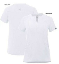 Adar Addition Scrubs for Woman Contemporary Fit V-neck White Size S 