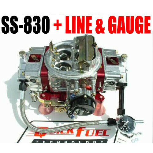 QUICK FUEL SS830 830 CFM GAS MECH CARB 6 LINE KIT WITH 15 PSI GAUGE