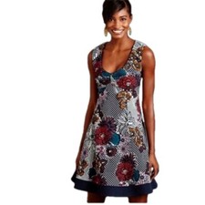 Maeve Anthropologie Fairchild Floral Scoop Neck Sleeveless Mini Dress Women's XS