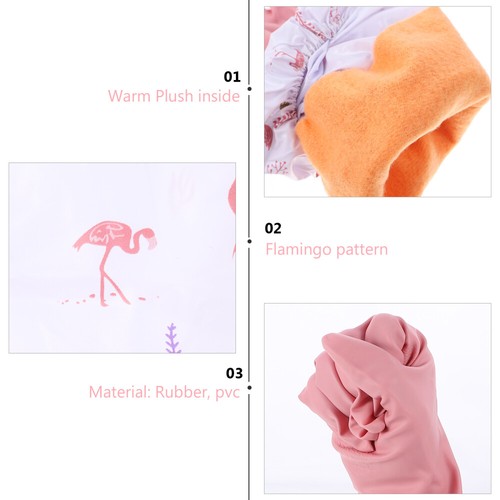 2 Pair Fleece -Reinigungshandschuhe Spülhandschuhe Wiederverwendbare Zur - Bild 8 von 10