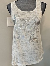 Disney Mickey Mouse and Minnie Mouse Tank Top Silver Foil Small