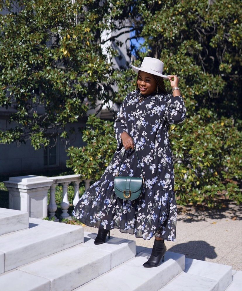 H&M Long Chiffon Floral Print Dress New | eBay