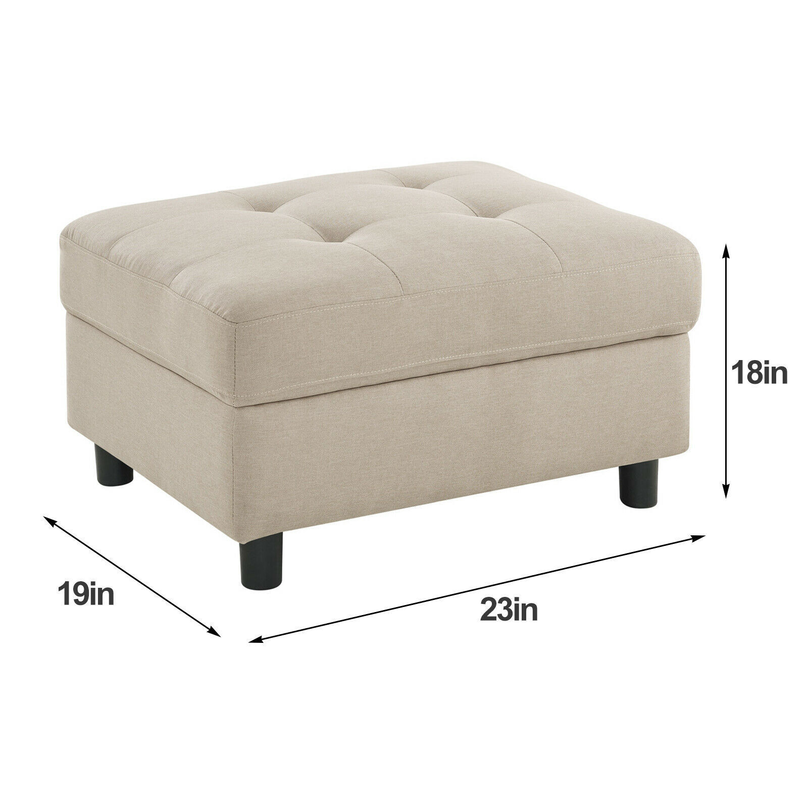 Modern 2 Seat Loveseat Sectional Sofa Couch With Ottoman for Bed/ Living Room
