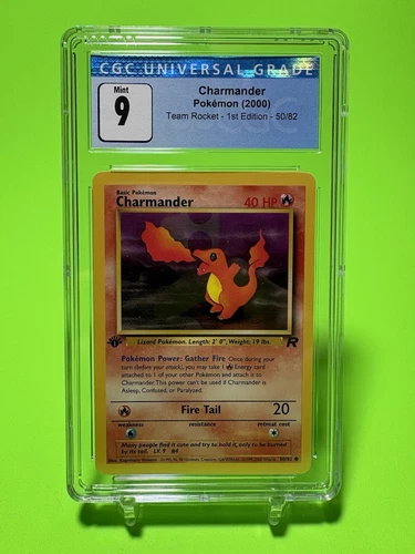 CGC 9 Charmander 50/82 Team Rocket 1st Edition Pokemon Mint